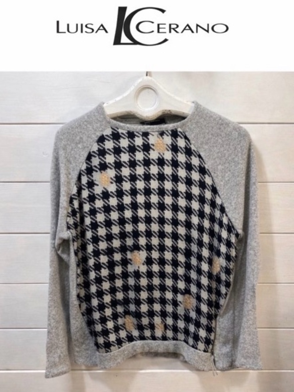 LUISA CERANO – Grey Wool Blend Sweater Size 40 (US 8)
